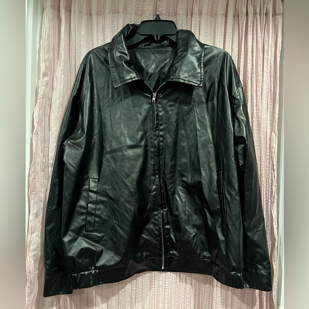 Black Lightweight Shirt Jacket with Glossy Finish